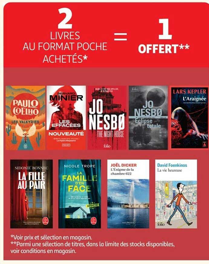 2 LIVRES AU FORMAT POCHE ACHETÉS* = 1 OFFERT**