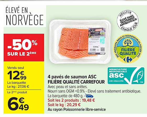 4 pavés de saumon ASC