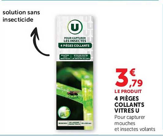 4 PIÈGES COLLANTS VITRES U