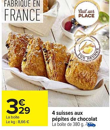4 suisses aux pépites de chocolat