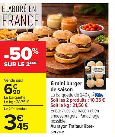 6 mini burger de saison