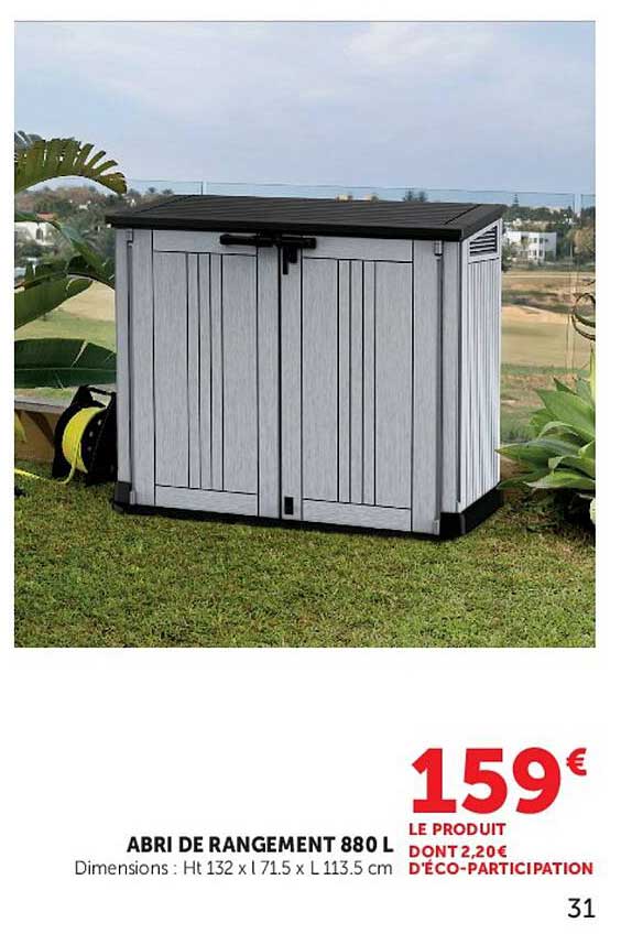 ABRI DE RANGEMENT 880 L