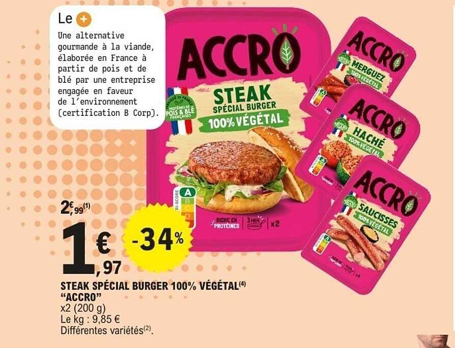 ACCRO STEAK SPÉCIAL BURGER 100% VÉGÉTAL