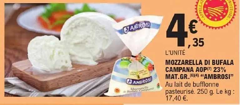 Ambrosi Mozzarella di Bufala Campana AOP/DOP 23% MAT.GR. "AMBROSI