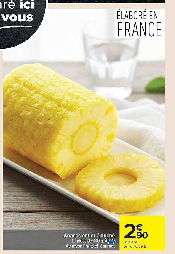 Ananas entier épluché