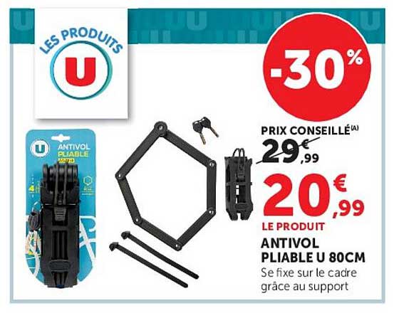 ANTIVOL PLIABLE U 80CM