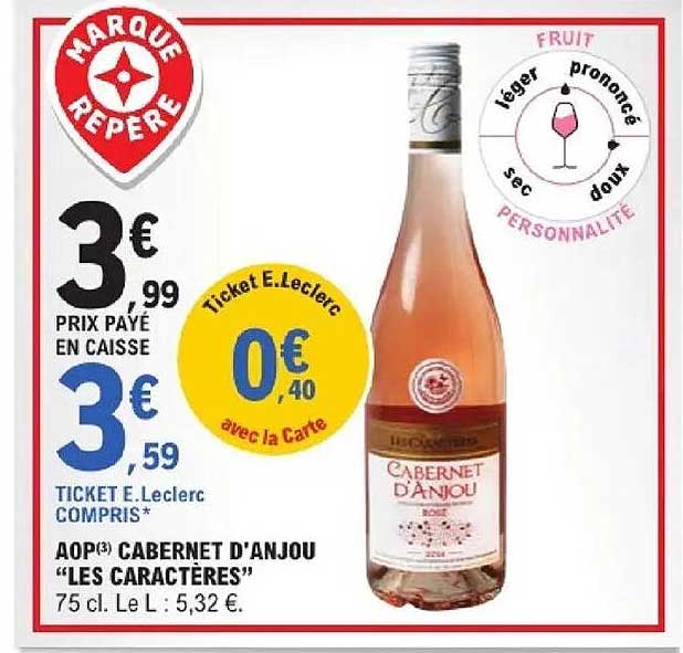 AOP CABERNET D'ANJOU "LES CARACTERES