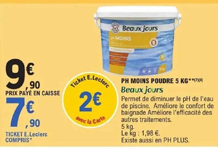 Beaux jours PH MOINS POUDRE 5 KG