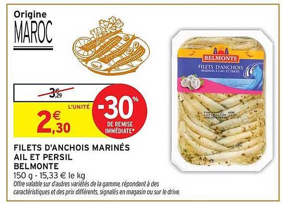 Belmonte Filets d'anchois marinés au et persil