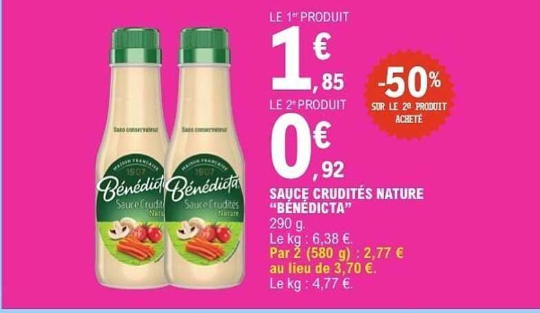 Bénédicta Sauce crudités nature