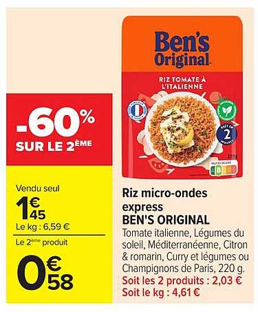 Ben's Original Riz micro-ondes express