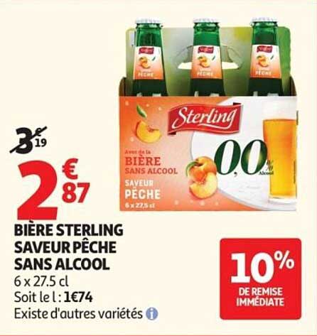 Bière Sterling saveur pêche sans alcool