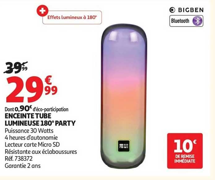 BIGBEN Enceinte tube lumineuse 180° Party