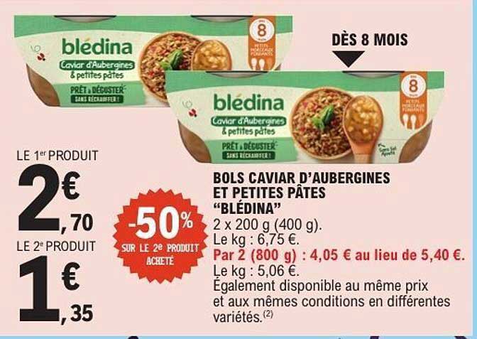 BLEDINA Caviar d'Aubergines & petites pâtes
