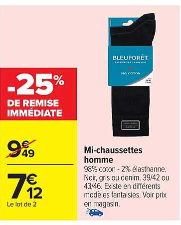 BLEUFORÊT Mi-chausssettes homme