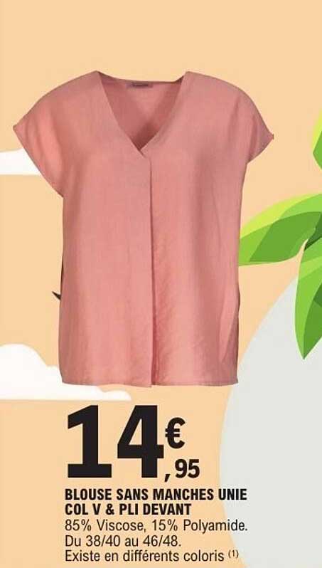 BLOUSE SANS MANCHES UNIE