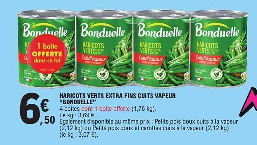 Bonduelle Haricots Verts Extra Fins Cuits Vapeur