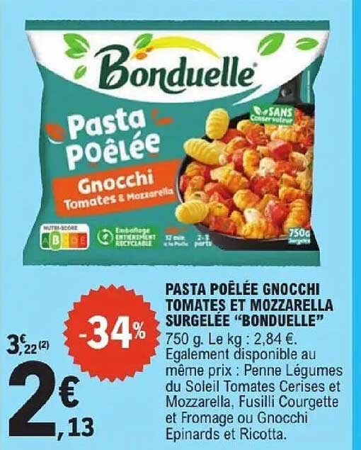 Bonduelle Pasta Poêlée Gnocchi tomates & Mozzarella