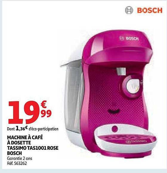 BOSCH MACHINE À CAFÉ À DOSETTE TASSIMO TASI001 ROSE