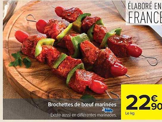Brochettes de boeuf marinées