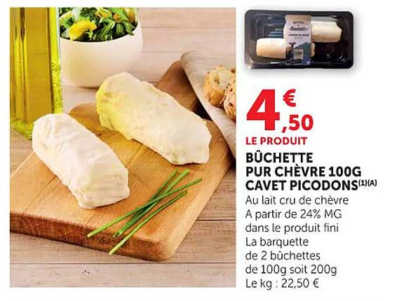 BÛCHETTE PUR CHÈVRE 100G CAVET PICODONS