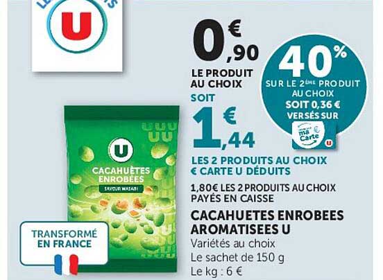Cacahuètes enrobées aromatisées U