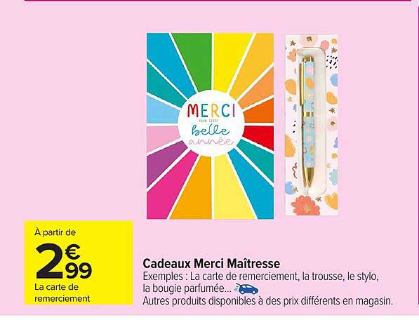 Cadeaux Merci Maîtresse