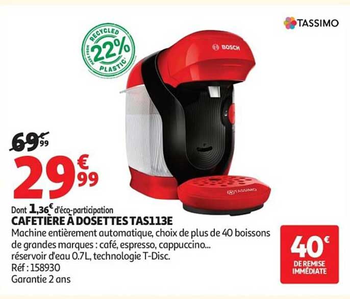 CAFETIÈRE À DOSETTES TASS113E