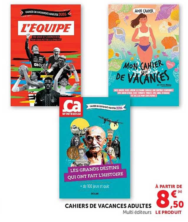 CAHIERS DE VACANCES ADULTES
