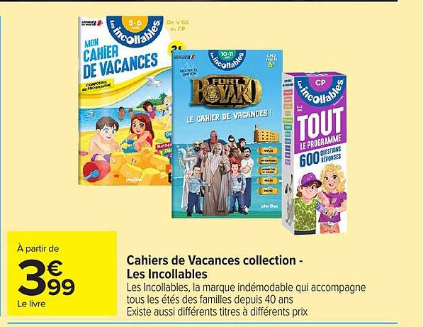 Cahiers de Vacances collection - Les Incollables