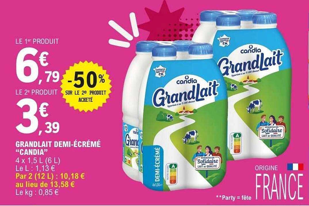 Candia GrandLait demi-écrémé