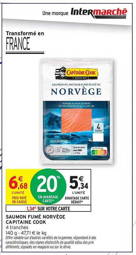 Capitaine Cook Saumon fumé Norvège