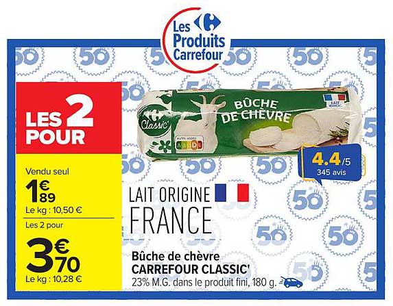 Carrefour Classic' Bûche de chèvre