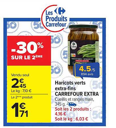 CARREFOUR EXTRA Haricots verts extra-fins