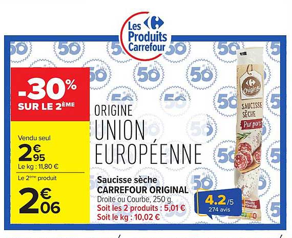 Carrefour Original Saucisse sèche