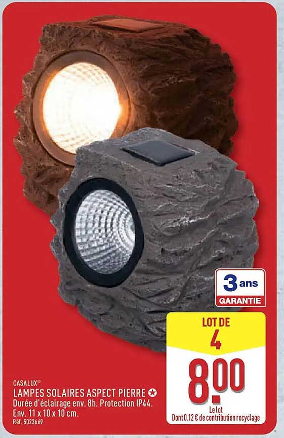 CASALUX LAMPES SOLAIRES ASPECT PIERRE