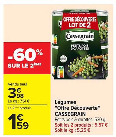 Cassegrain Petits pois & carottes