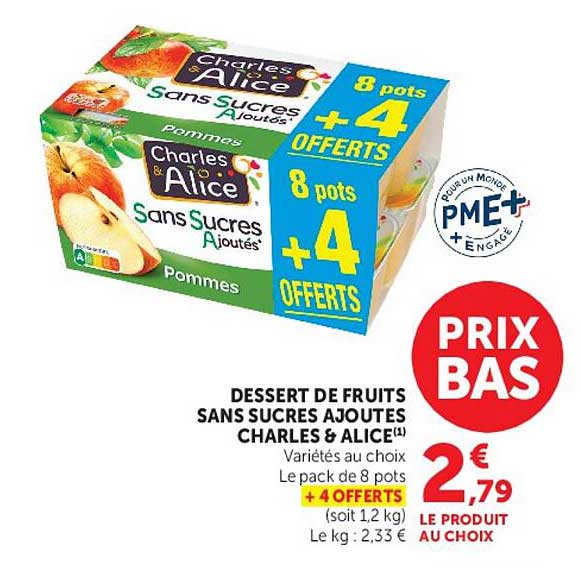 Charles & Alice Sans Sucres Ajoutés Pommes