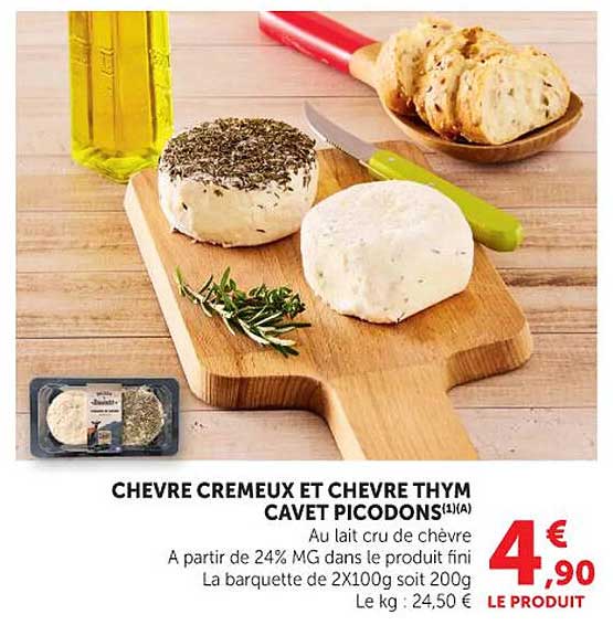 CHEVRE CREMEUX ET CHEVRE THYM CAVET PICODOONS