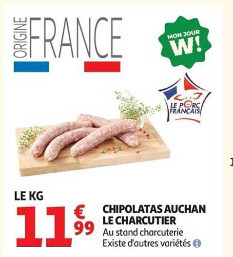CHIPOLATAS AUCHAN LE CHARCUTIER
