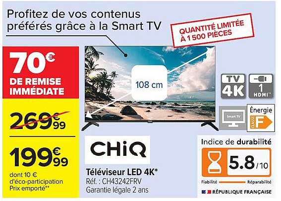 CHiQ Téléviseur LED 4K