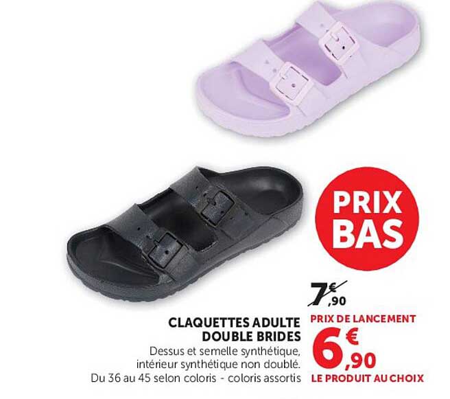 CLAQUETTES ADULTE DOUBLE BRIDES