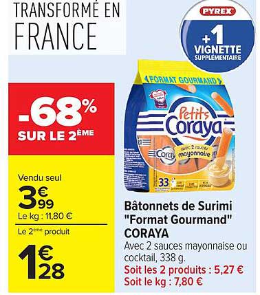 CORAYA Bâtonnets de Surimi