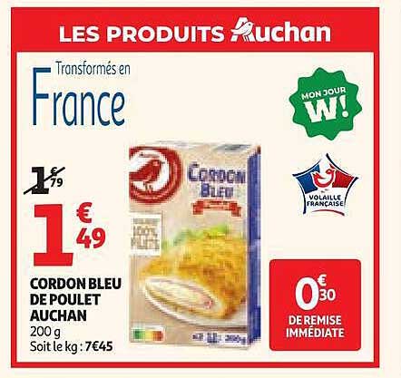 CORDON BLEU DE POULET AUCHAN