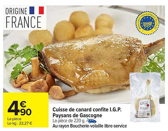 Cuisse de canard confite I.G.P. Paysans de Gascogne
