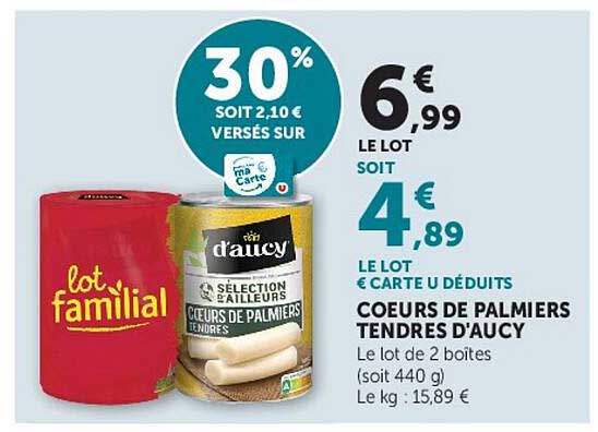 d'aucy COEURS DE PALMIERS TENDRES