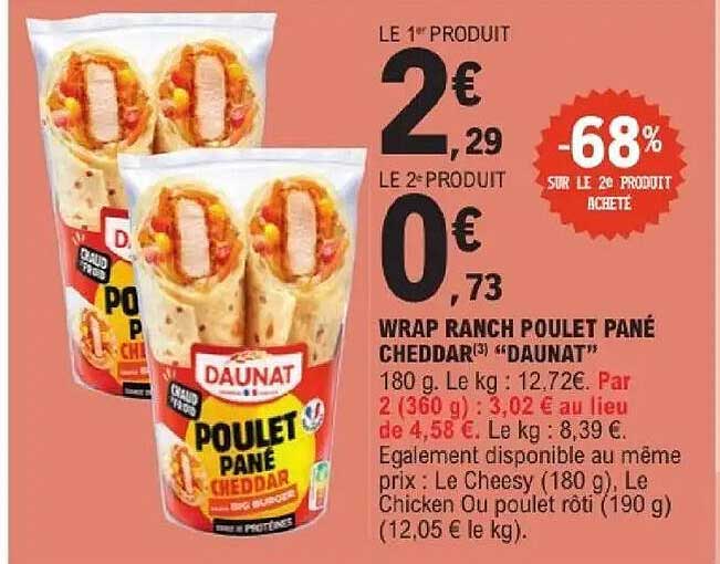 Daunat Poulet Pané Cheddar