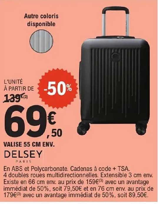 DELSEY VALISE 55 CM ENV