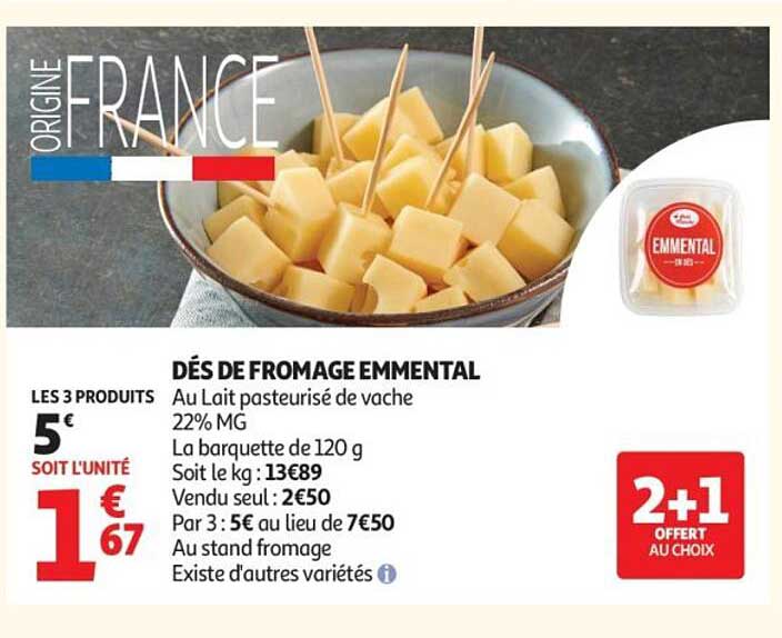DÉS DE FROMAGE EMMENTAL