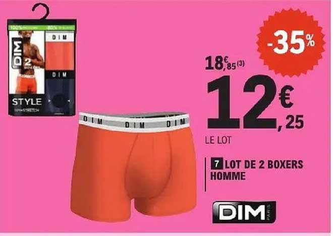 DIM LOT DE 2 BOXERS HOMME